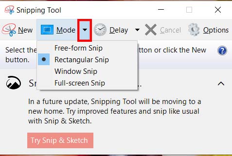 Công cụ Snipping Tool